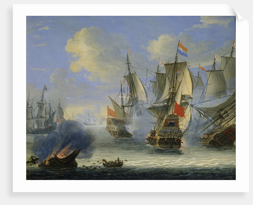 A Sea Battle, late 17th or 18th century. by Adam Silo