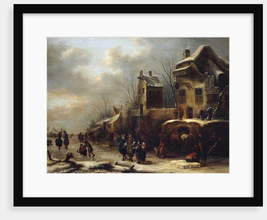 Skating Rink on a River, 1665 by Klaes Molenaer