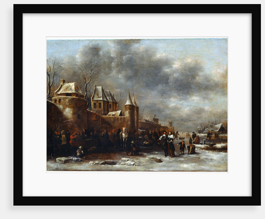 A Castle at the River Bank, 17th century by Klaes Molenaer