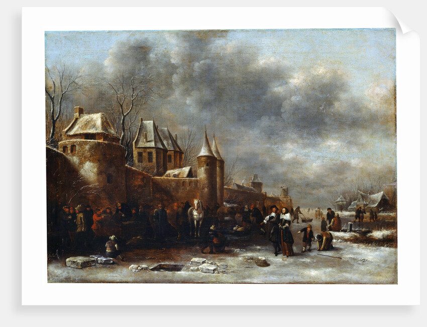 A Castle at the River Bank, 17th century by Klaes Molenaer