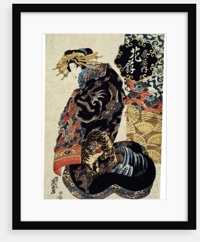 The Courtesan Hanaogi of the Ogiya House, c1825-c1835. by Ikeda Eisen