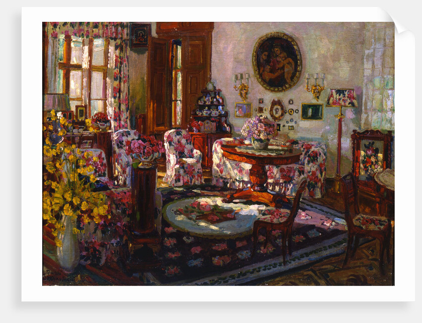 Interior in the Manor House Brasovo, 1912. by Stanislav Julianovic Zukovskij