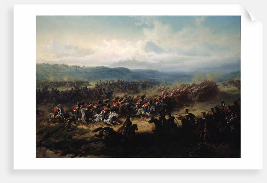 Charge of the English Light Brigade at the Battle of Balaclava on 25 October 1854, 19th century. by Friedrich Kaiser