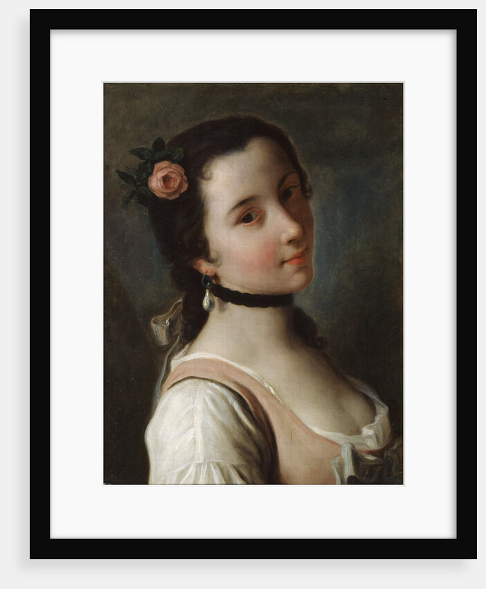 A Girl with a Rose, mid 18th century by Pietro Rotari