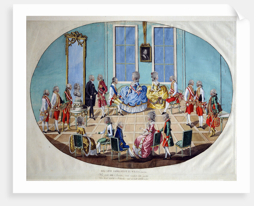 The New Years Celebration in Vienna in 1782, 1783. by Johann Hieronymus Löschenkohl