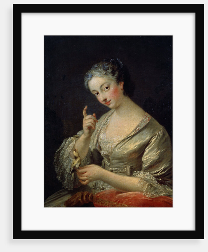 Lady with a Bird, 18th century. by Louis Michel van Loo