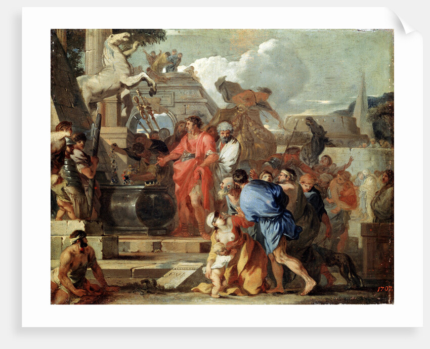 Augustus before the Tomb of Alexander the Great, 17th century. by Sébastien Bourdon