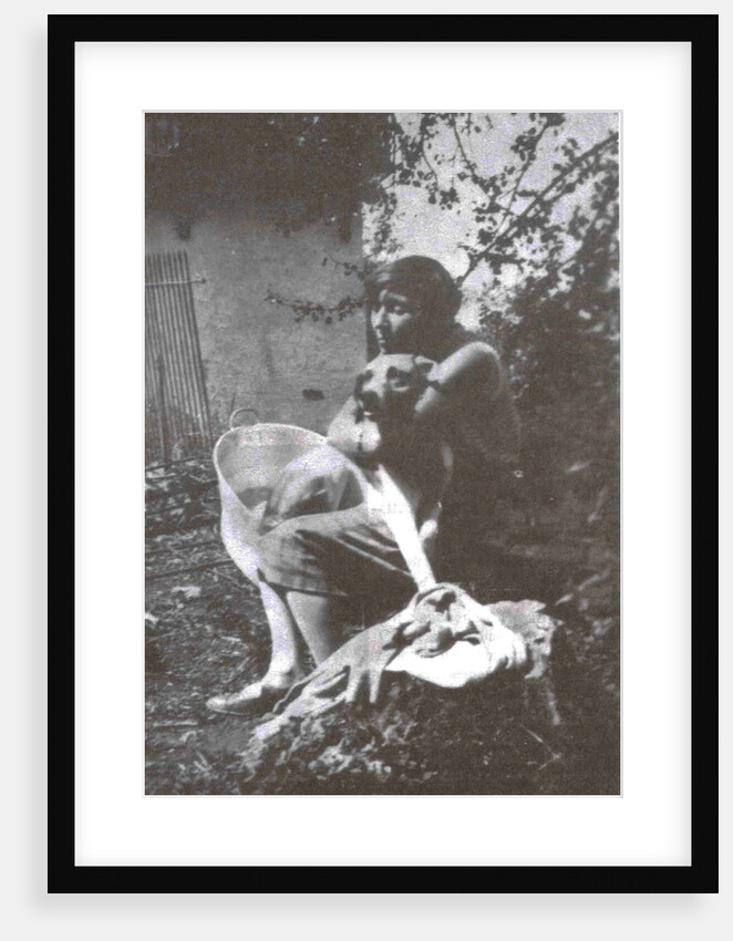 Marina Tsvetaeva with her dog. Savoy, 1930 by Anonymous