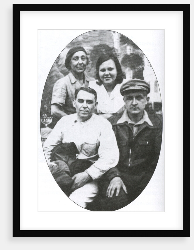 Marina Tsvetaeva, Lidiya Libedinskaya, Aleksei Kruchenykh and Sergey Efron. Kuskovo, 1941 by Anonymous
