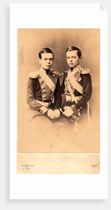 Portrait of Grand Dukes Vladimir Alexandrovich of Russia and Alexander Alexandrovitch of Russia, 1850s by Anonymous