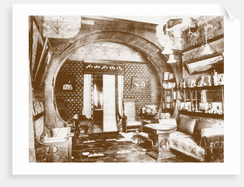 Interior of the study in the villa "Black Swan" of Nikolai Pavlovich Ryabushinsky, 1910s by Anonymous