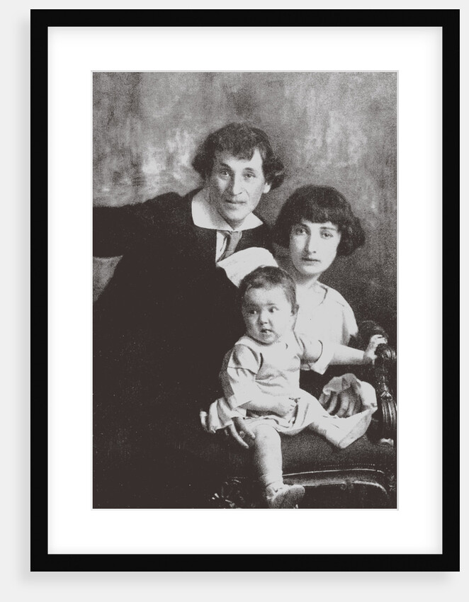 Marc Chagall with his first wife Bella and Daughter Ida, 1917 by Anonymous