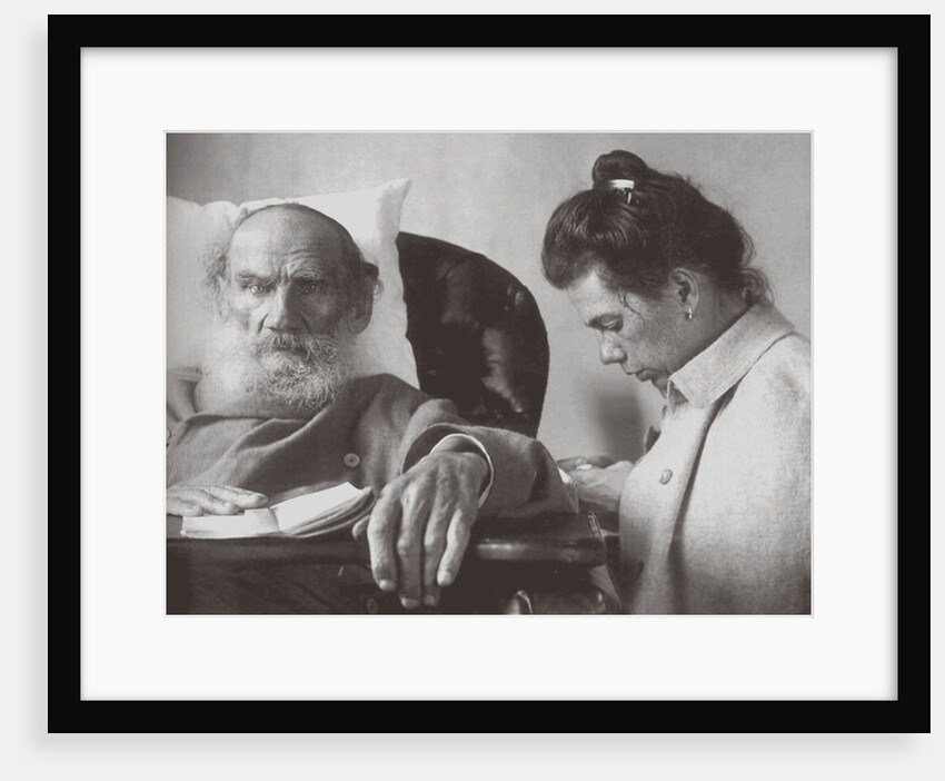 The Sick Leo Tolstoy with daughter Tatyana in Gaspra on the Crimea, 1902 by Anonymous