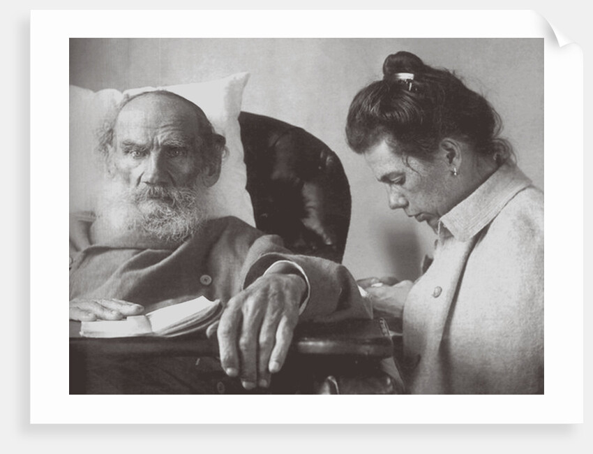 The Sick Leo Tolstoy with daughter Tatyana in Gaspra on the Crimea, 1902 by Anonymous