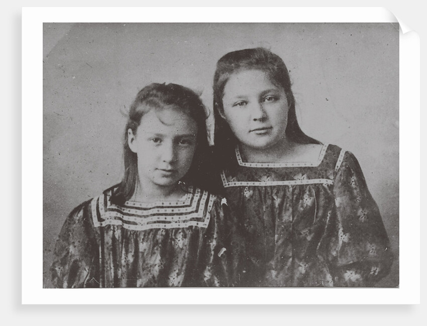 Marina Tsvetaeva with sister Anastasia, 1905 by Anonymous