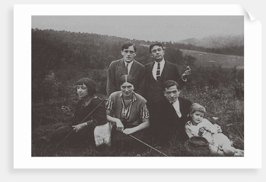 Marina Tsvetaeva and Sergey Efron with Konstantin Rodzevich (Sitting right). Prague, 1923 by Anonymous