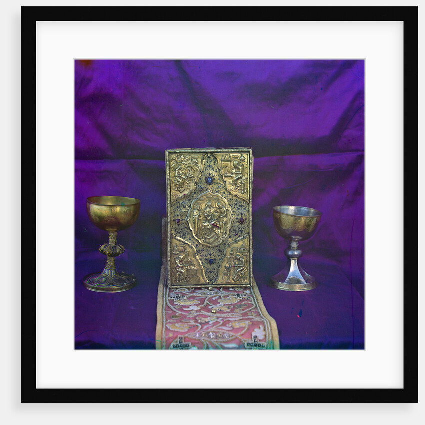 Gospel of Tsar Alexei Mikhailovich and the sacramental vessels of of Tsar Mikhail Feodorovich, 1911 by Anonymous