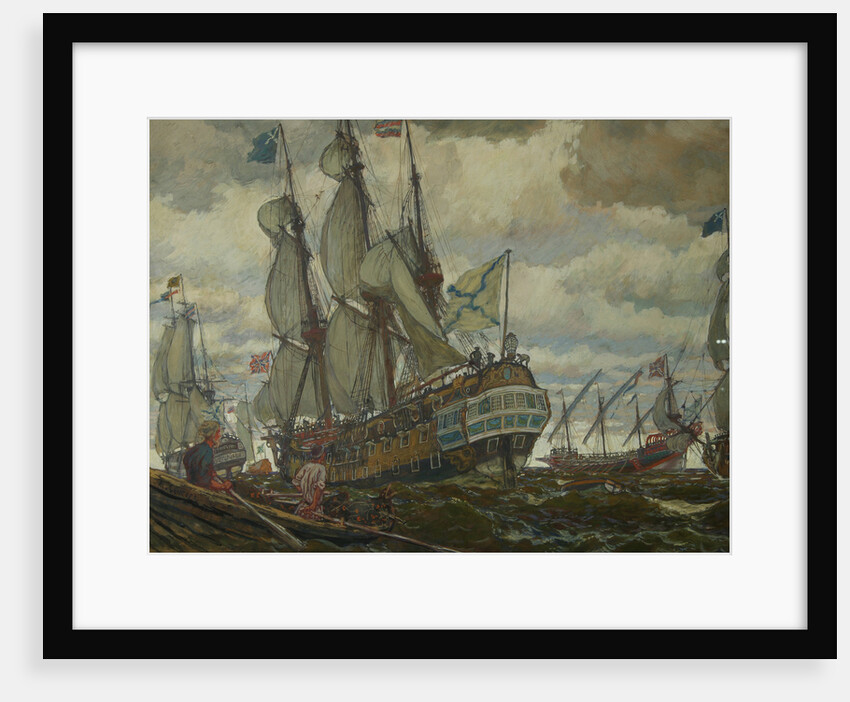 The fleet of Peter I, 1909 by Evgeny Evgenyevich Lanceray