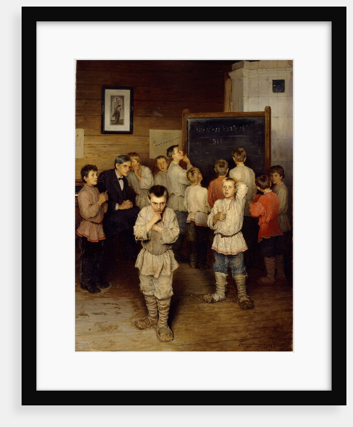 Mental calculation at primary school, 1895 by Nikolai Petrovich Bogdanov-Belsky
