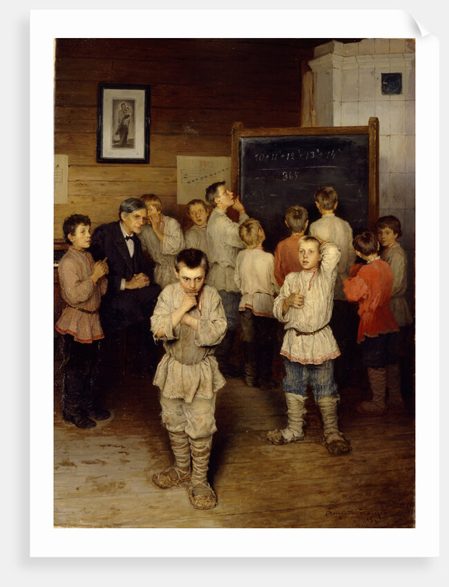 Mental calculation at primary school, 1895 by Nikolai Petrovich Bogdanov-Belsky