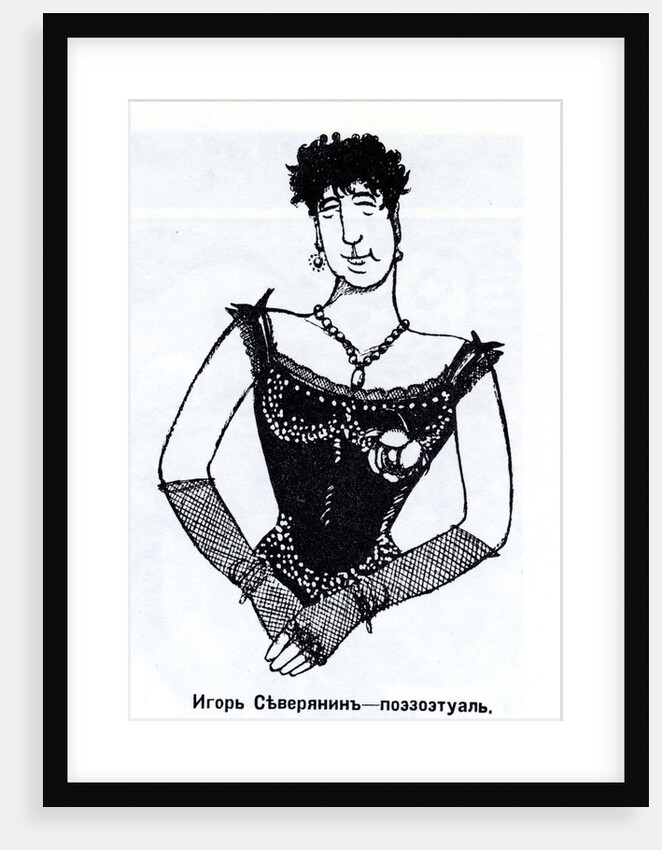 Igor Severyanin Caricature, 1915 by Viktor Nikolaevich Deni