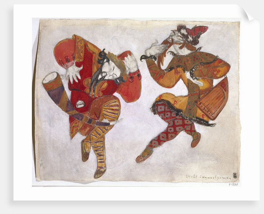 The skomorokhs. Costume design for the opera Prince Igor by A. Borodin, 1914 by Nicholas Roerich