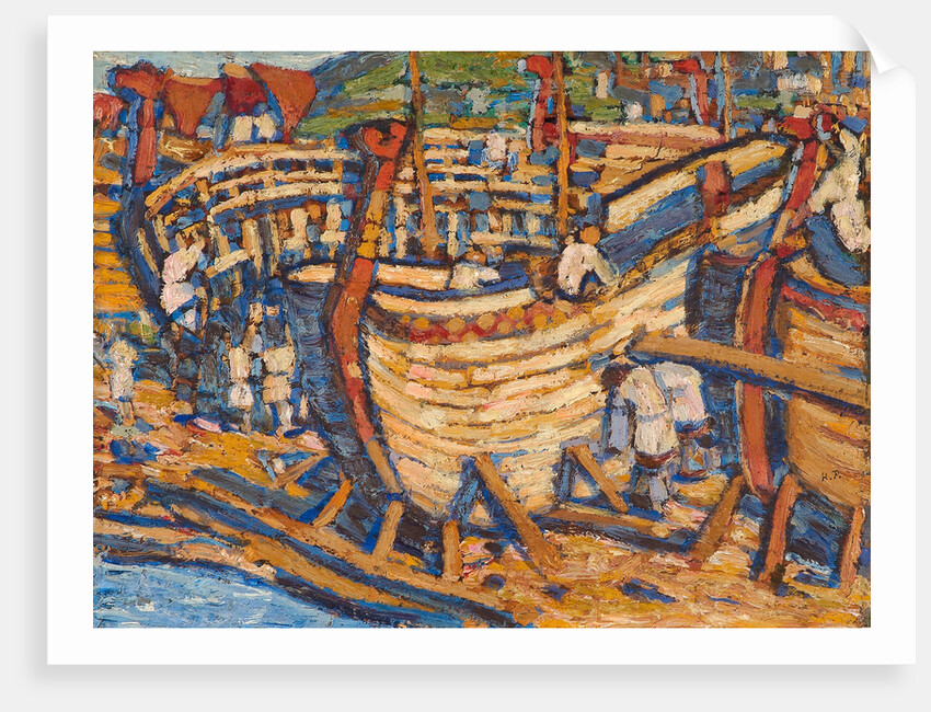 Building the Ships. Study, 1903 by Nicholas Roerich