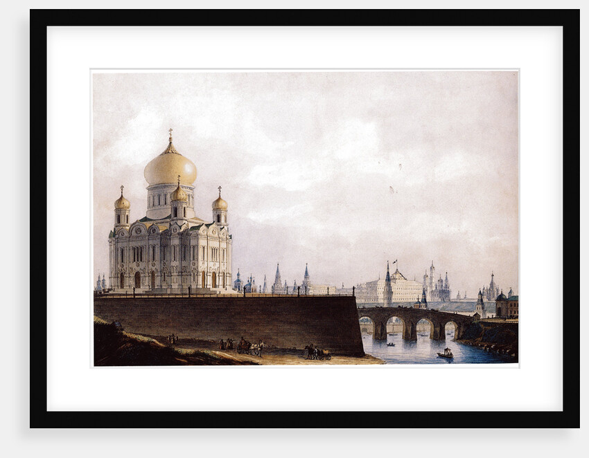 The Cathedral of Christ the Saviour with View of the Moscow Kremlin, 1836-1837 by Alexander Andreyevich Thon
