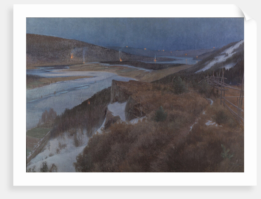 Walpurgis Night in Bergslagen, Grangärde in Dalarna, 1896 by Anshelm Leonard Schultzberg