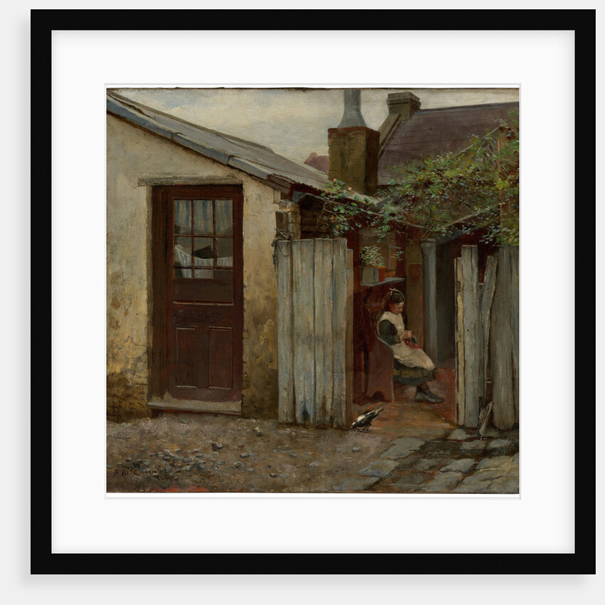 Girl with bird at the King Street bakery, 1886 by Frederick McCubbin