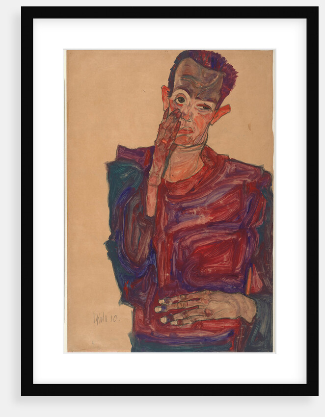 Self-Portrait with Eyelid Pulled Down, 1910 by Egon Schiele