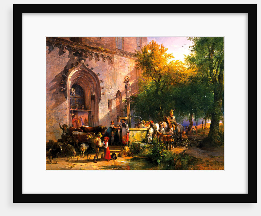 At the Monastery Fountain, 1836 by Friedrich August Matthias Gauermann