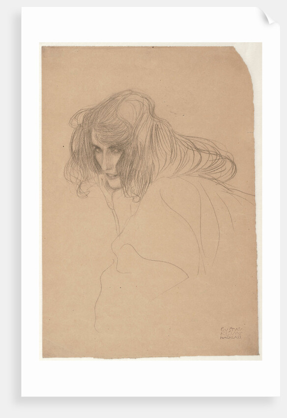 Study of a womans head in three-quarter profile (Study for Unchastity in the Beethoven Frieze), c.1901-1902 by Gustav Klimt