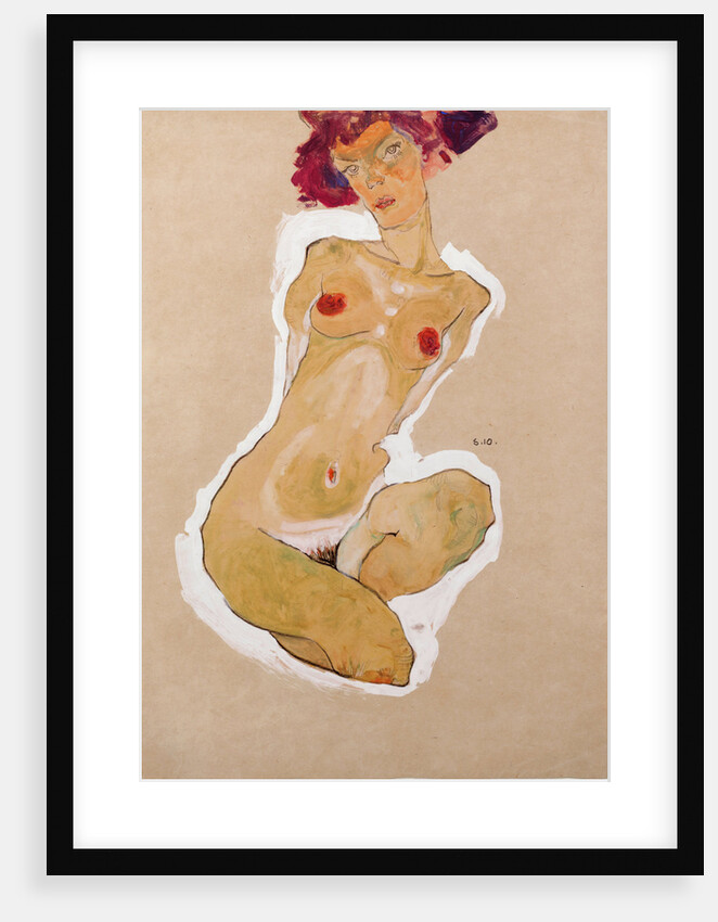 Squatting Female Nude, 1910 by Egon Schiele