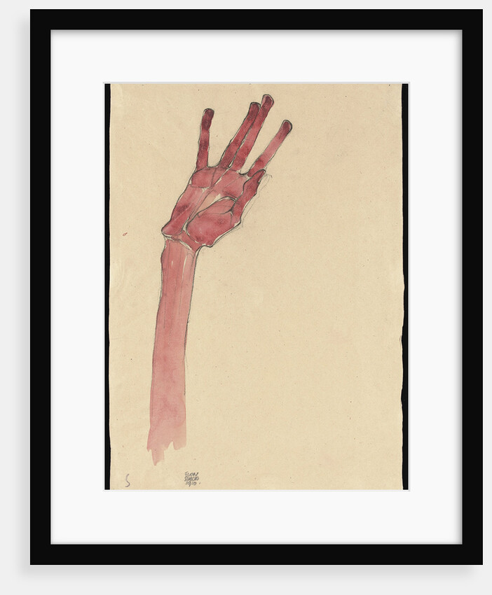 Raised red hand, 1910 by Egon Schiele