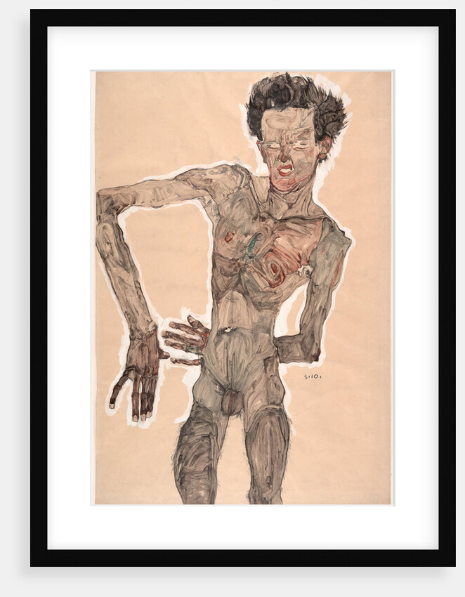 Nude Self-Portrait, Grimacing, 1910 by Egon Schiele