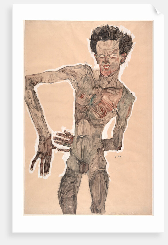 Nude Self-Portrait, Grimacing, 1910 by Egon Schiele