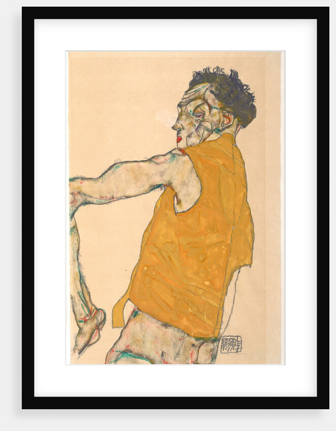 Self-Portrait in Yellow Vest, 1914 by Egon Schiele