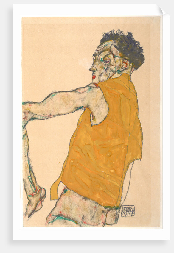 Self-Portrait in Yellow Vest, 1914 by Egon Schiele