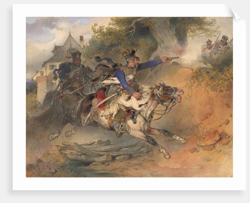 The Foraging Hussar, 1840 by Carl Schindler