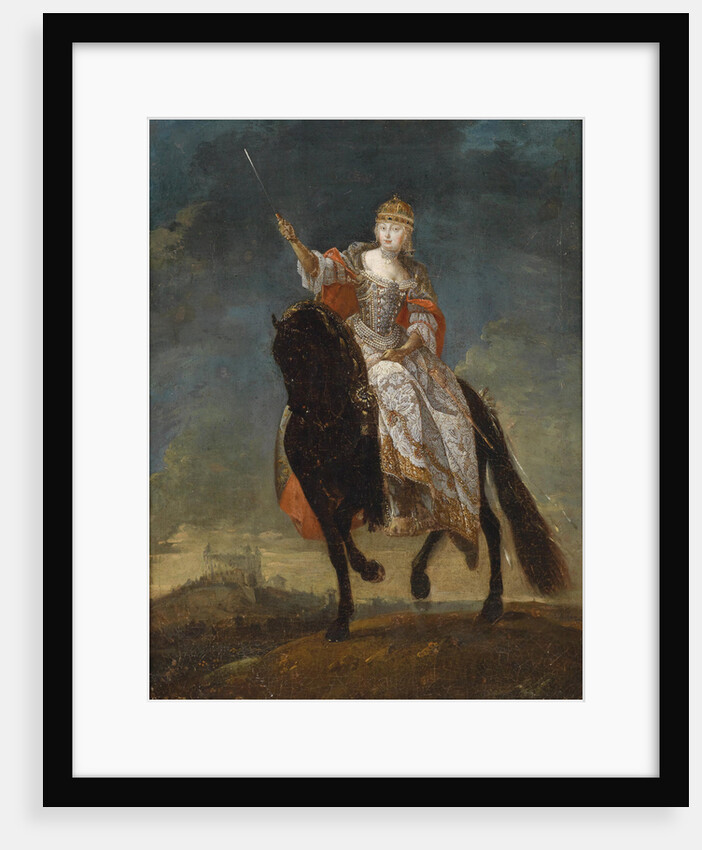 Maria Theresia as Queen of Hungary on the crowning hill of Pressburg, Mid of the 18th cen by Anonymous