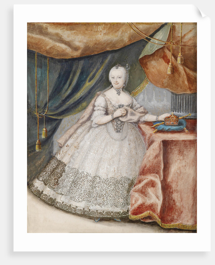 Portrait of Empress Maria Theresia of Austria in Lace Long Gown, c. 1740 by Anonymous