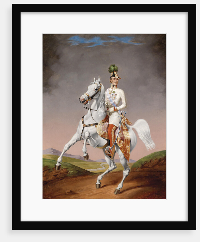 Portrait of Franz Joseph I of Austria on horseback, 1855 by Lilly König