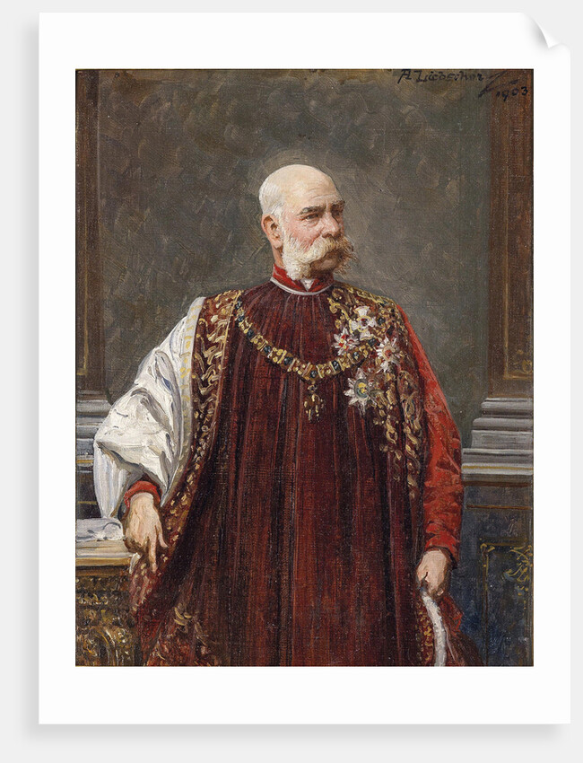 Portrait of Franz Joseph I of Austria as Grand Master of the Golden Fleece, 1903 by Adolf Liebscher