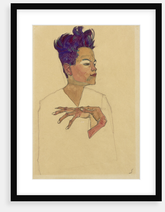 Self-Portrait with Hands on Chest, 1910 by Egon Schiele