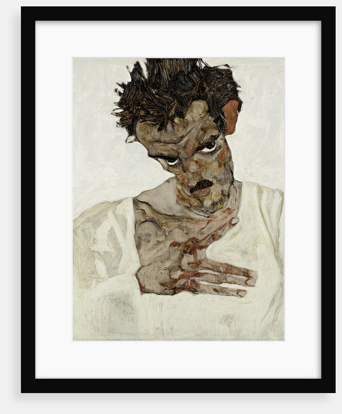 Self-Portrait with Lowered Head, 1912 by Egon Schiele