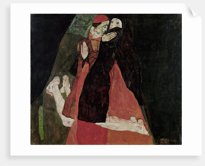 Cardinal and Nun (Tenderness), 1912 by Egon Schiele