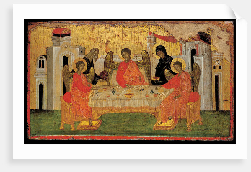 The Hospitality of Abraham (Old Testament Trinity), ca 1380 by Byzantine icon