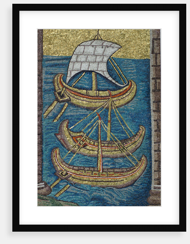 The Roman galleys. Mosaic from Ravenna, copy by Classical Antiquities