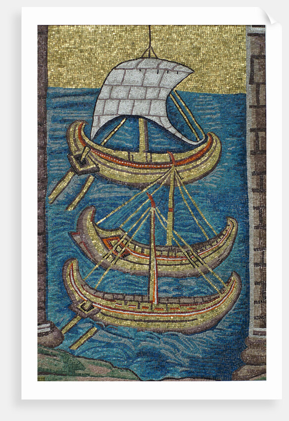 The Roman galleys. Mosaic from Ravenna, copy by Classical Antiquities